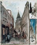 Johan-Barthold Jongkind (1819-1891), Une rue étroite à Issy et deux petites études de paysage, vers 1861, Paris, musée d'Orsay, conservé au musée du Louvre  en grand format (nouvelle fenêtre)