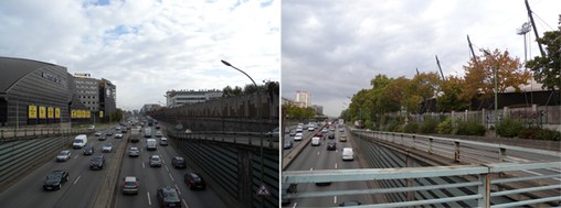 Boulevard périphérique, depuis le pont de l'avenue de la porte de Châtillon  en grand format (nouvelle fenêtre)