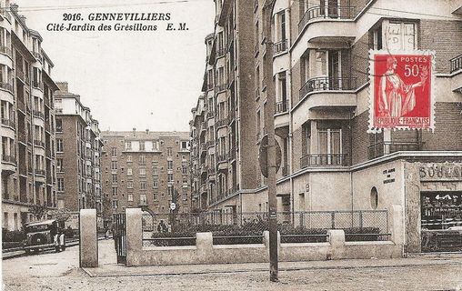 Gennevilliers, cité-jardin, carte postale, seconde moitié du XXe siècle, collection particulière en grand format (nouvelle fenêtre)