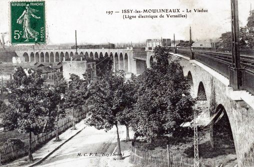 Issy-les-Moulineaux, viaduc, carte postale ancienne, collection particulière en grand format (nouvelle fenêtre)