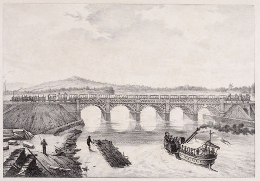 Anonyme, Chemin de fer de Paris à Saint-Germain au pont d'Asnières, deuxième moitié du XIXe siècle, Sceaux, musée de l'Ile-de-France  en grand format (nouvelle fenêtre)