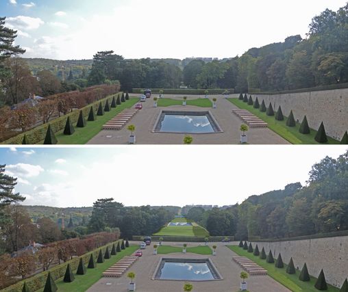 Meudon, simulation : la perspective restaurée, vue depuis la terrasse de l'Orangerie  en grand format (nouvelle fenêtre)