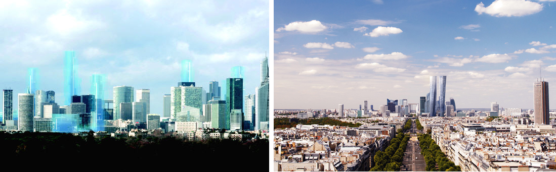 Images des projets de tours à La Défense
