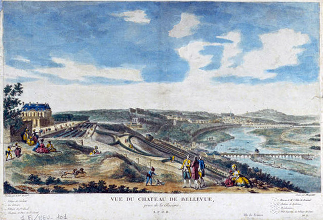 Vue du château de Bellevue, prise du côté de la Glacière, vers 1770