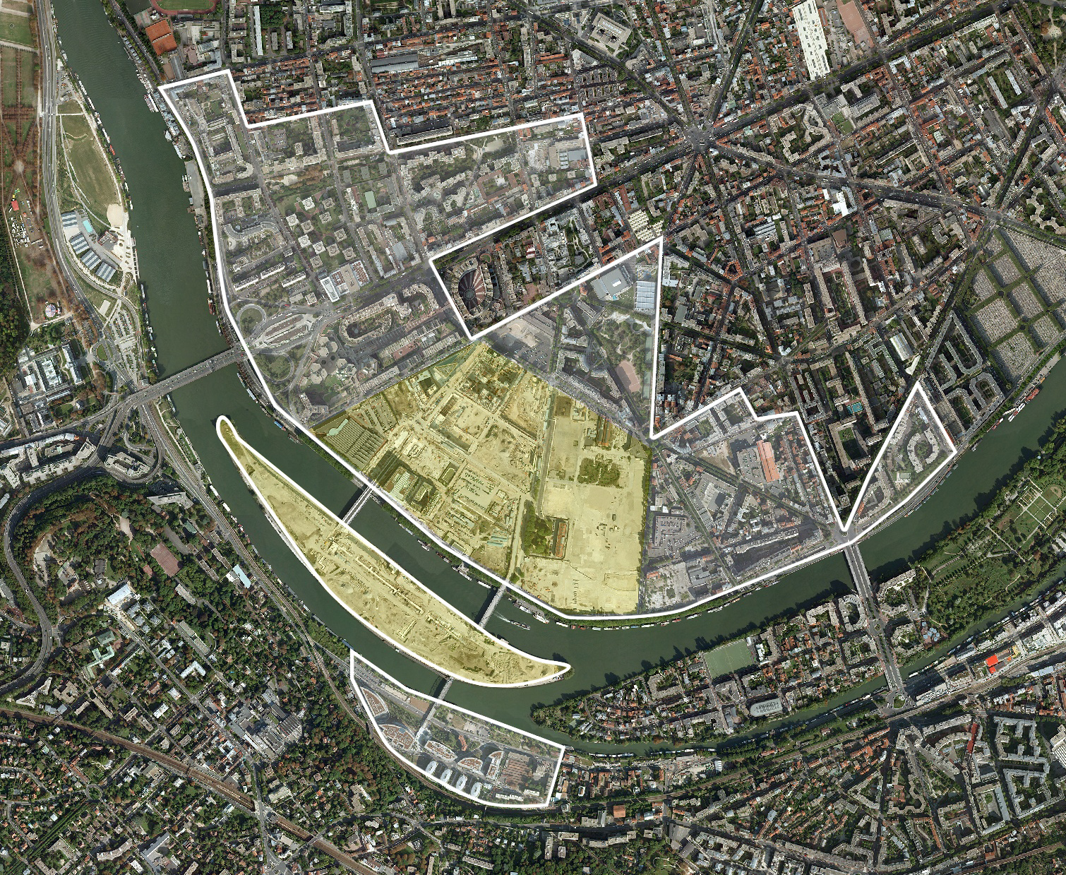 Le quartier de Billancourt en 2009 (Orthophoto Ign)