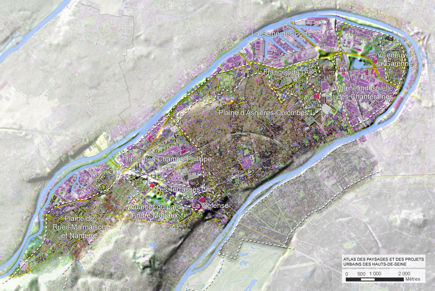Carte de l’unité paysagère de la Boucle de la Seine de Rueil-Malmaison à Villeneuve-la-Garenne 