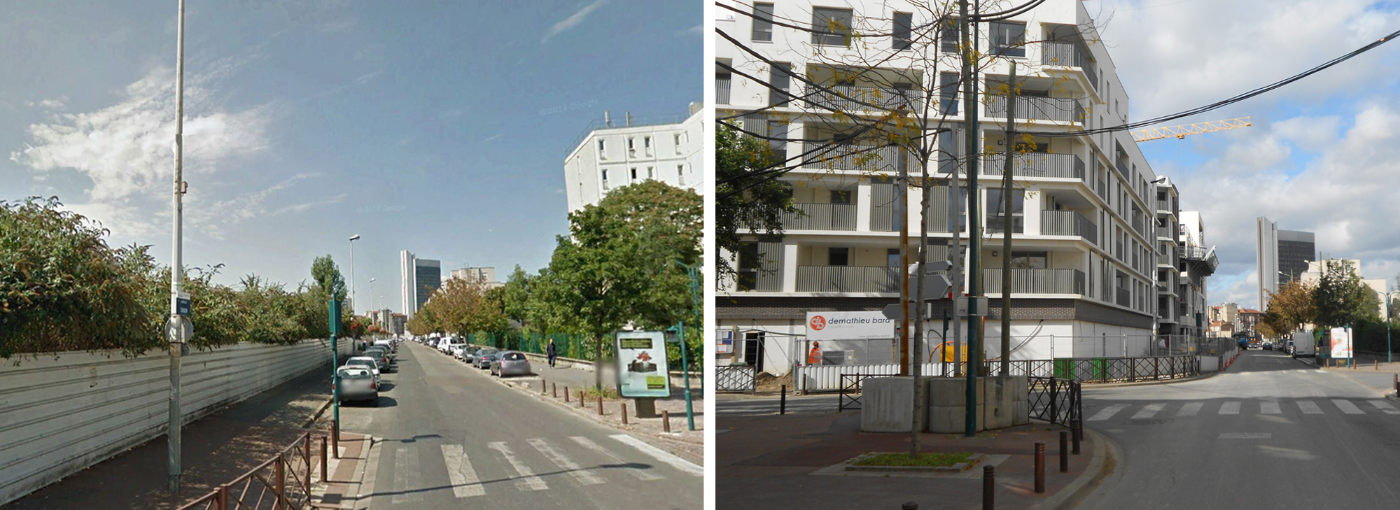 Gennevilliers, éco-quartier Chandon-République, avenue Chandon, au nord du site