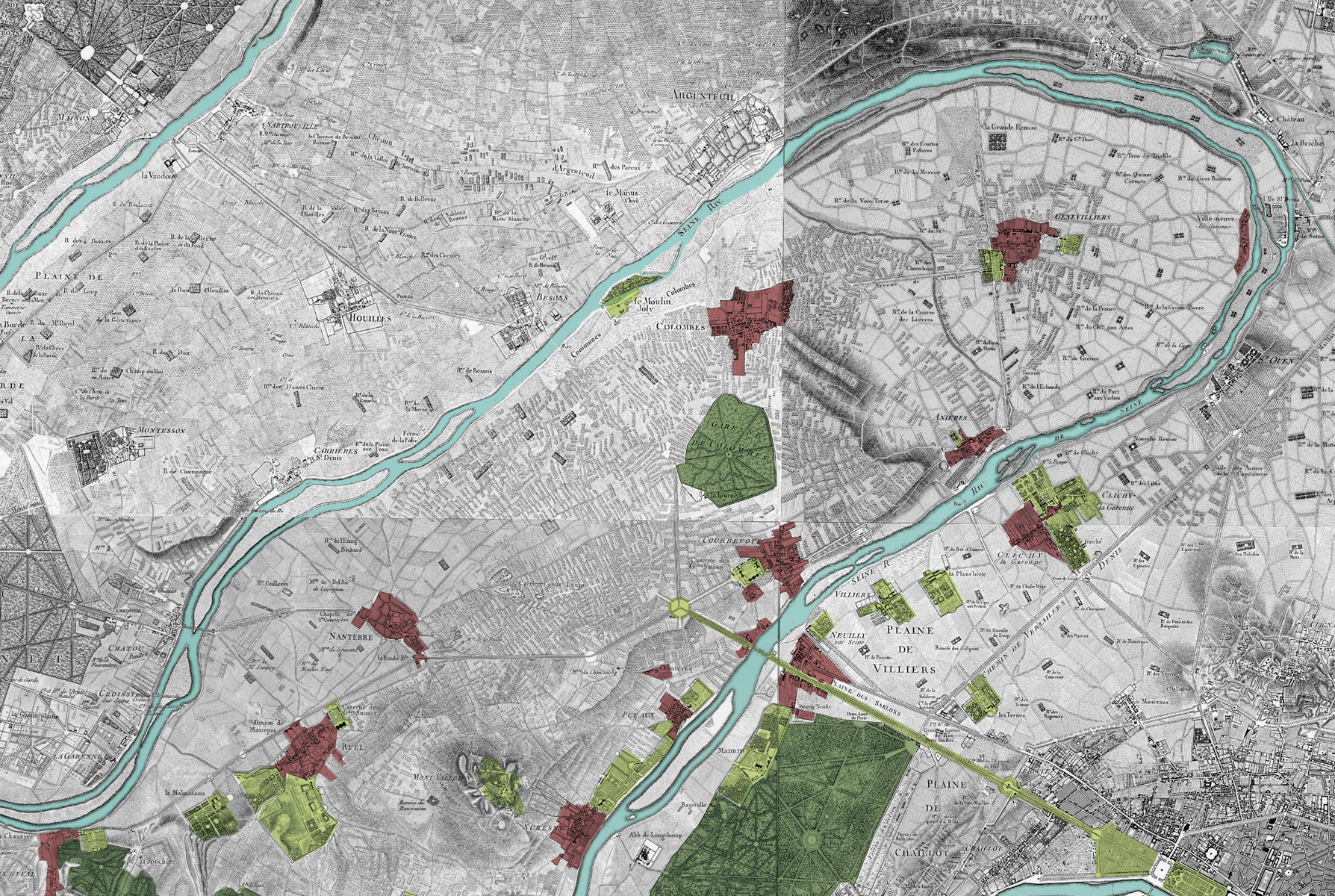 Carte des Chasses du Roi, fin du XVIIIe siècle
