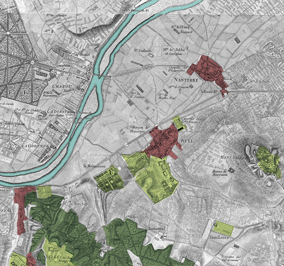 Carte des Chasses du Roi, fin du XVIIIe siècle