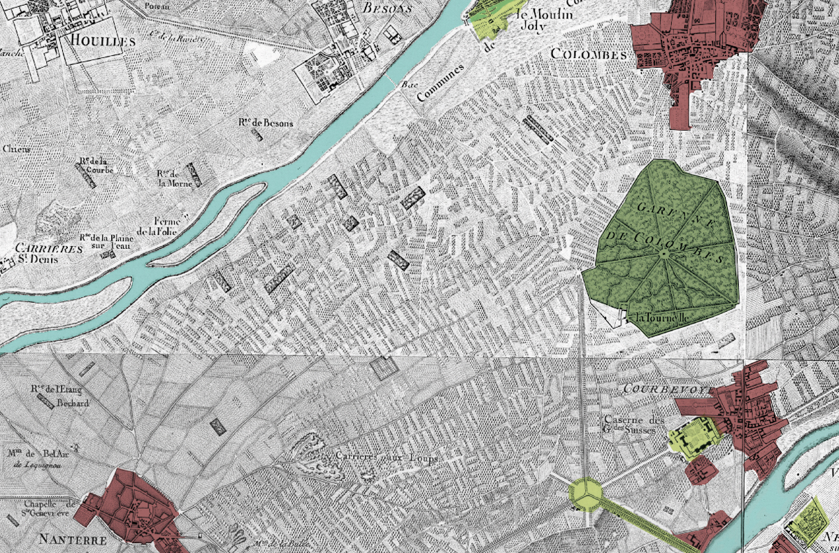 Carte des Chasses du Roi, fin du XVIIIe siècle