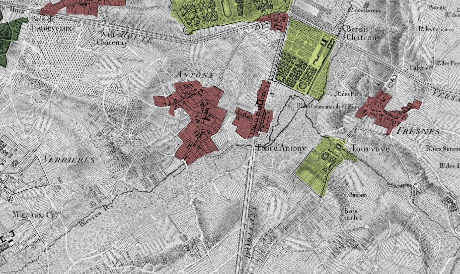 Carte des Chasses du Roi, fin du XVIIIe siècle