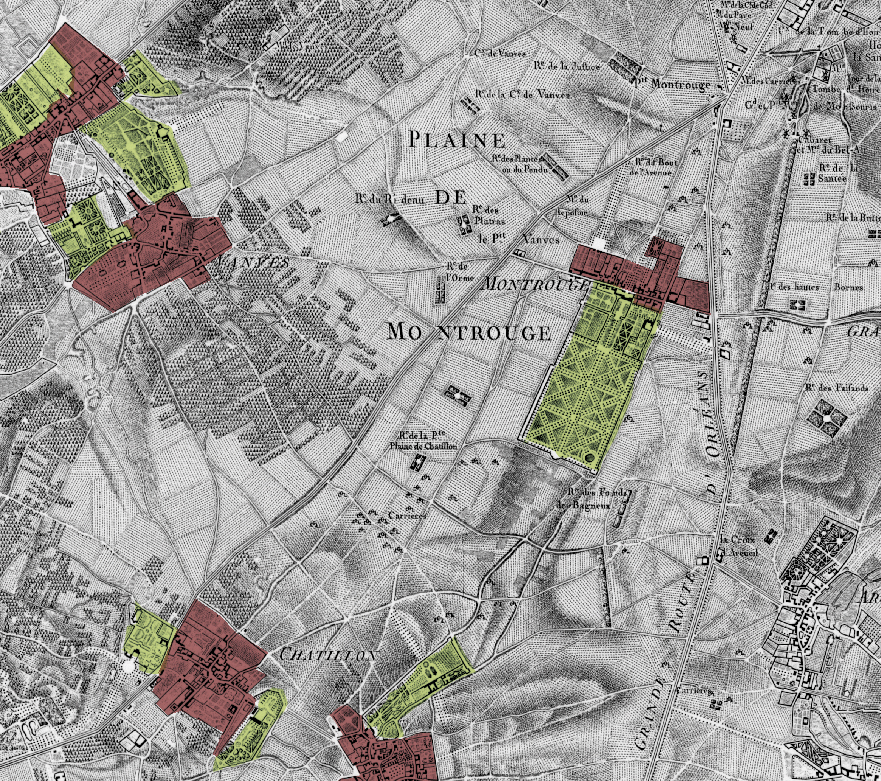Carte des Chasses du Roi, fin du XVIIIe siècle