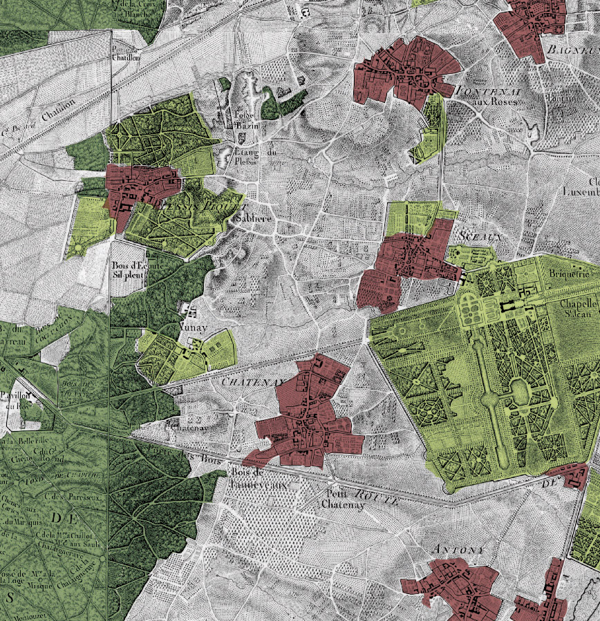 Carte des Chasses du Roi, fin du XVIIIe siècle
