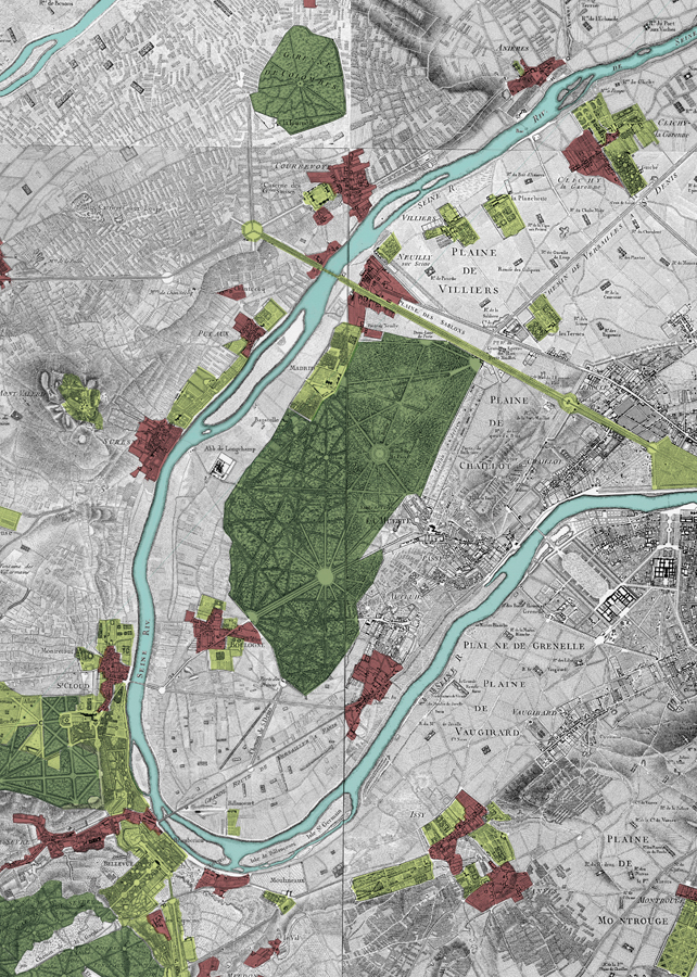 Carte des Chasses du Roi, fin du XVIIIe siècle