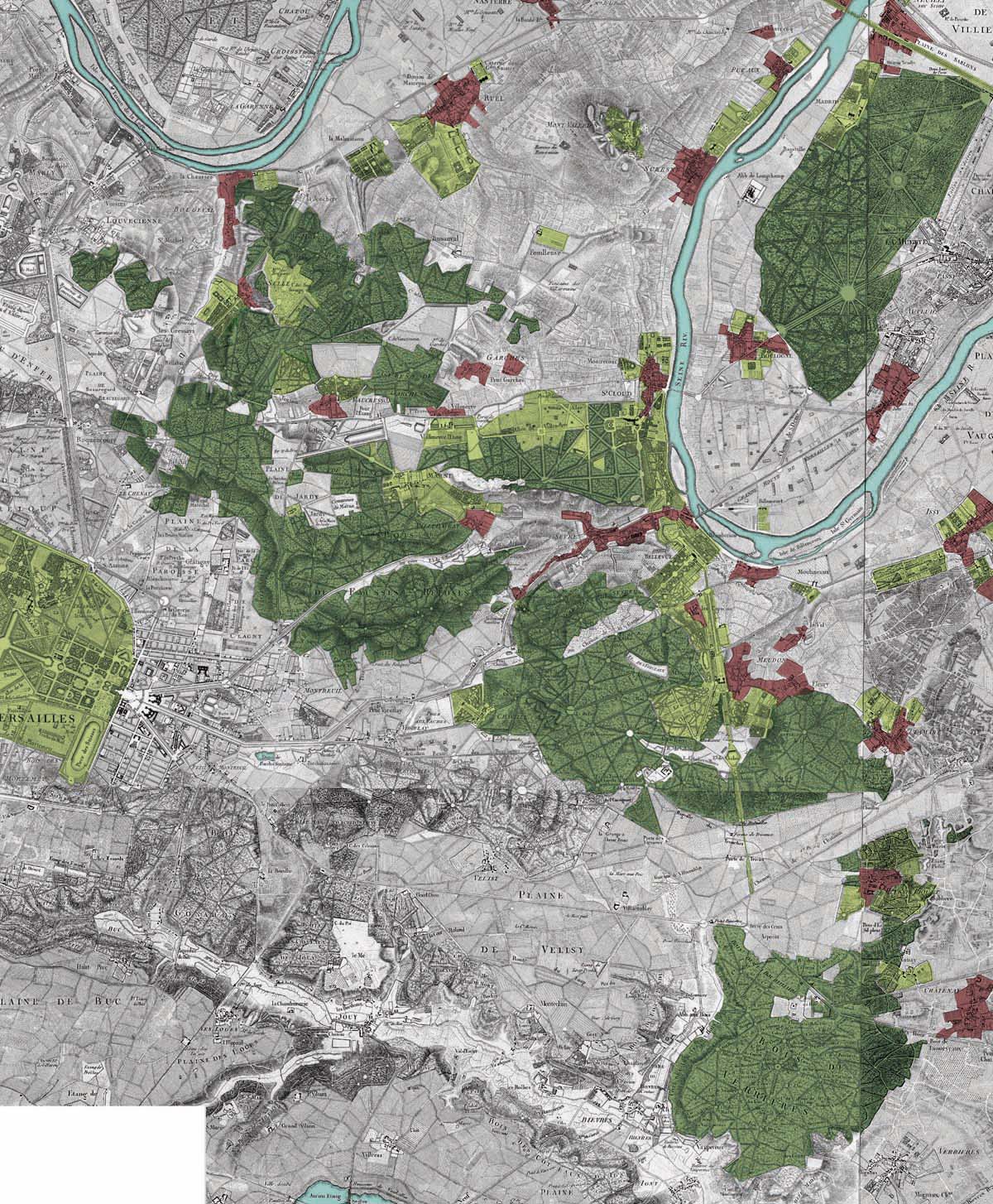 Carte des Chasses du Roi, fin XVIIIe siècle