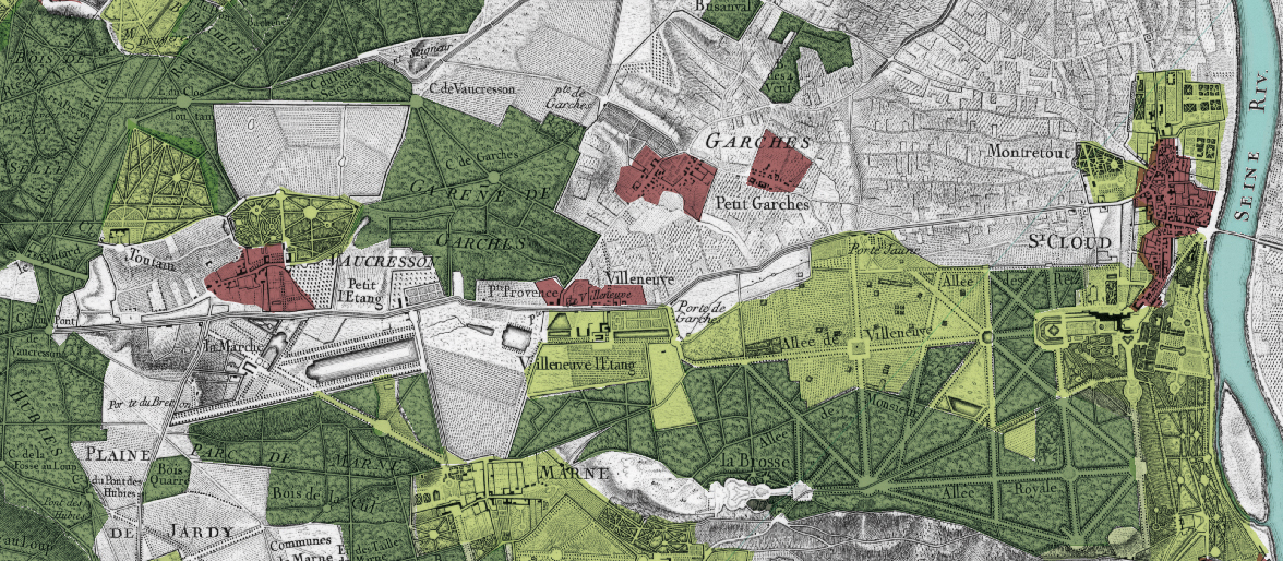 Carte des Chasses du Roi, fin du XVIIIe siècle