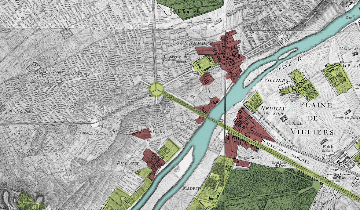 Carte des Chasses du Roi, fin du XVIIIe siècle