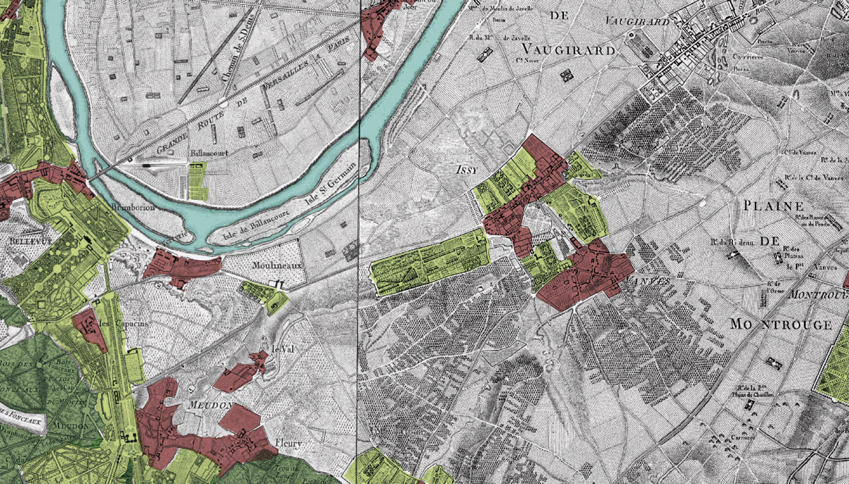 Carte des Chasses du Roi, fin du XVIIIe siècle