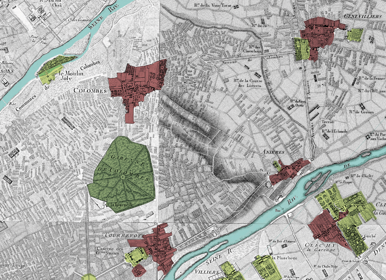 Carte des Chasses du Roi, fin du XVIIIe siècle