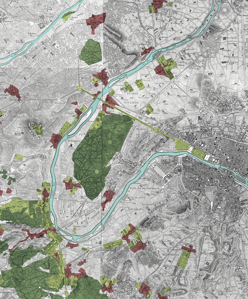 Carte des Chasses du Roi, fin du XVIIIe siècle
