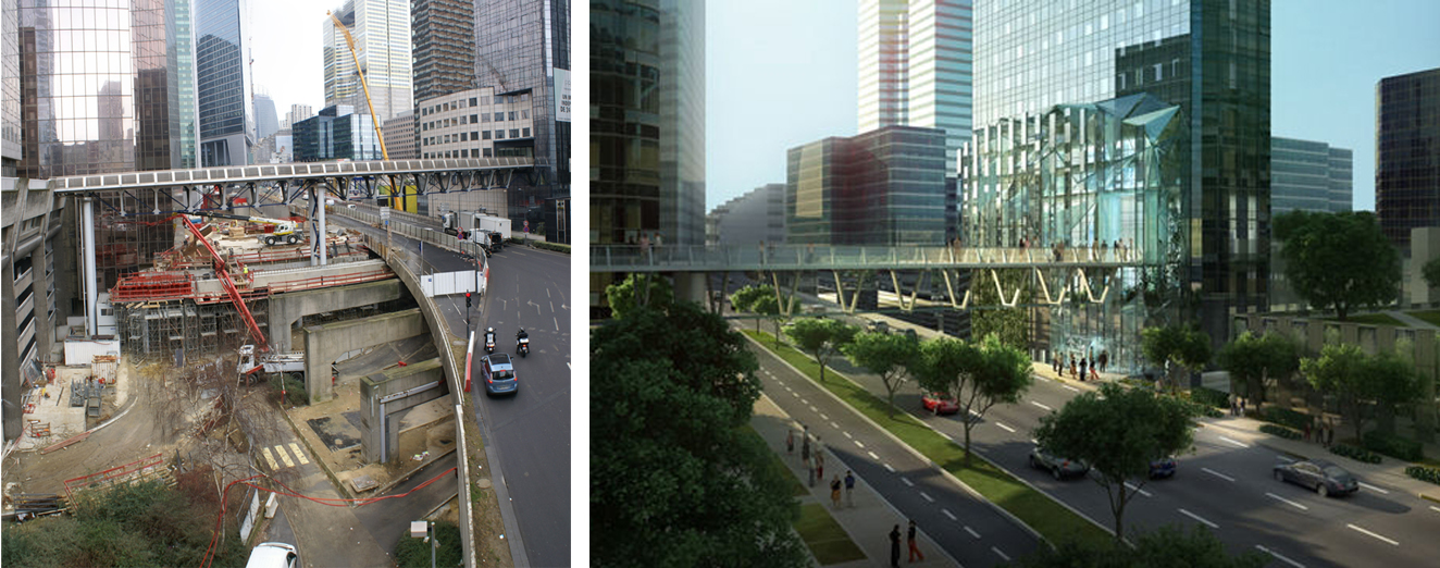 La Défense, travaux en cours en bordure du boulevard Circulaire