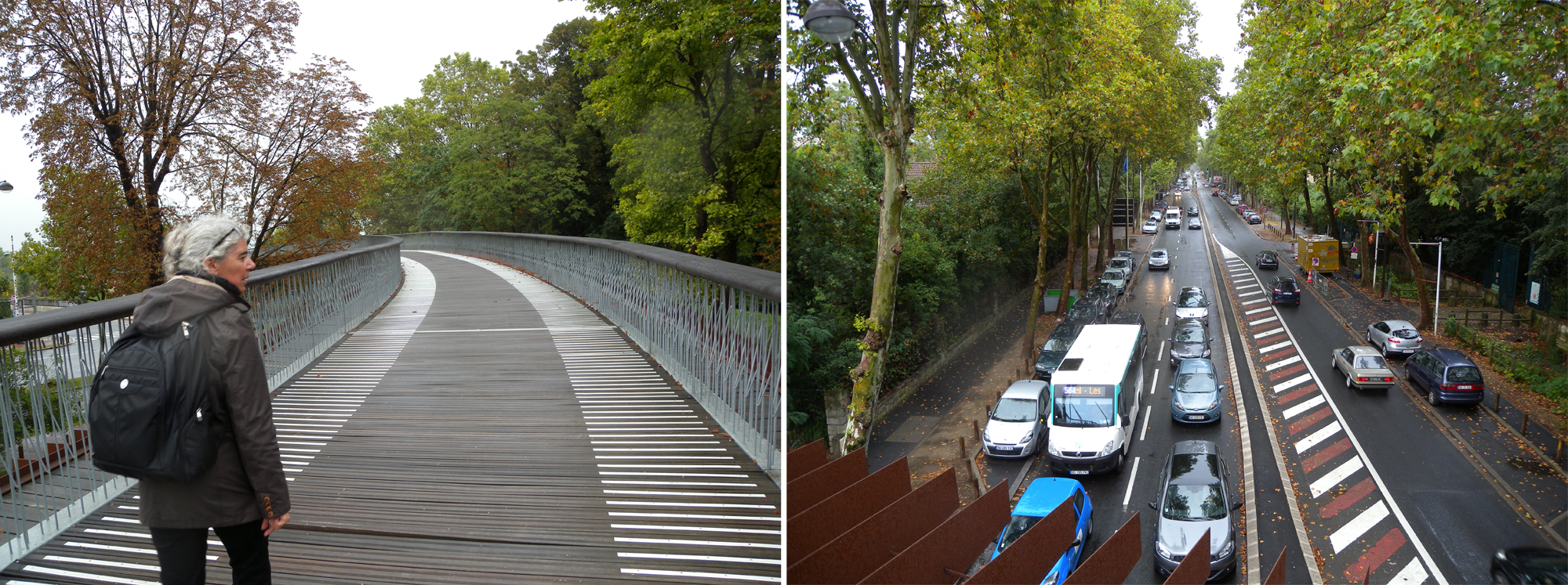 PNU de la Malmaison, la passerelle au dessus de l’avenue Victor Hugo à Rueil-Malmaison