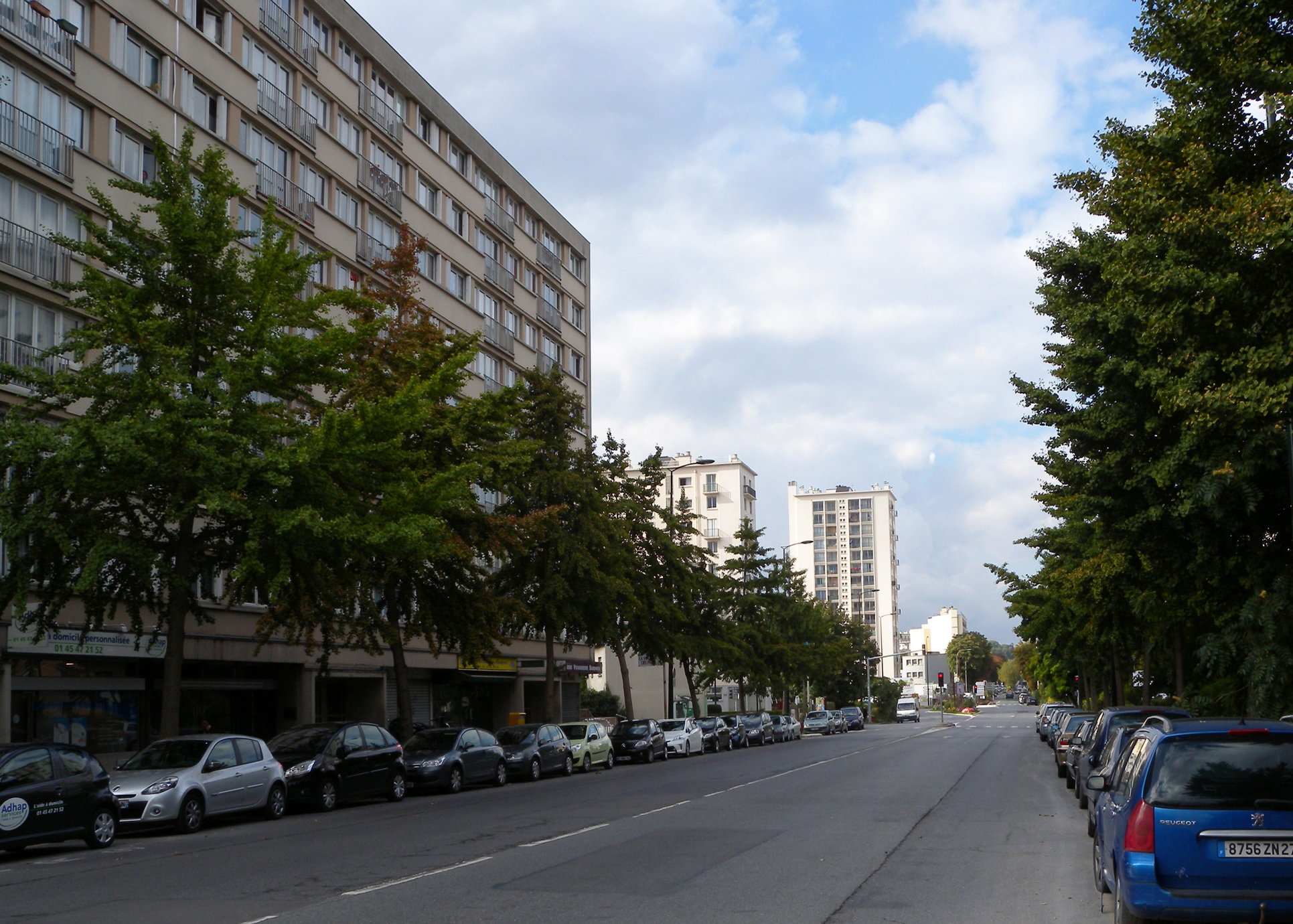 Vue dans l’axe de l’avenue Henri Barbusse