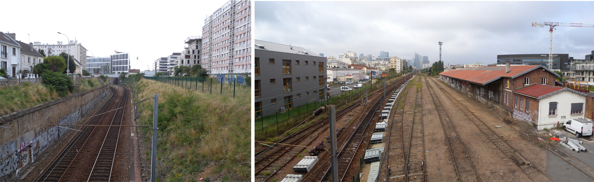 A gauche, Bois-Colombes ; à droite, Bécon-les-Bruyères