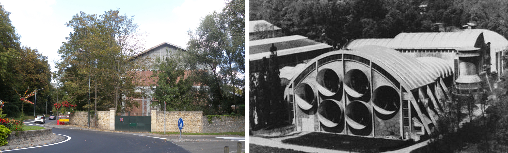 Meudon, le hangar Y et la soufflerie, deux monuments qui flanquent la perspective