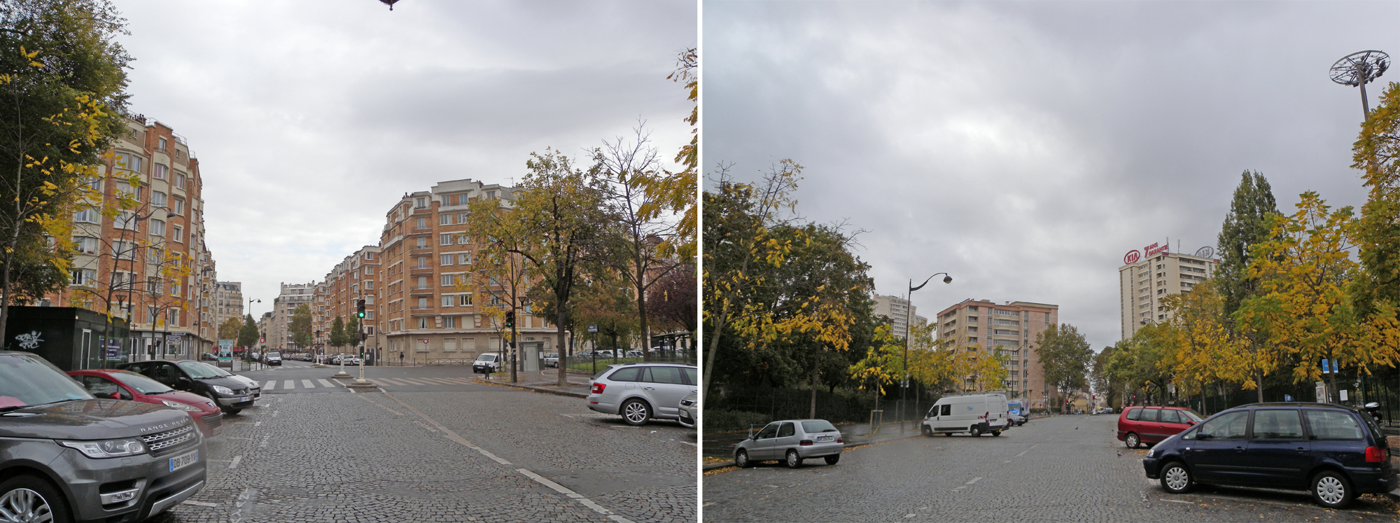 Avenue Georges Lafenetre. A gauche, vers Paris. A droite, vers Malakoff