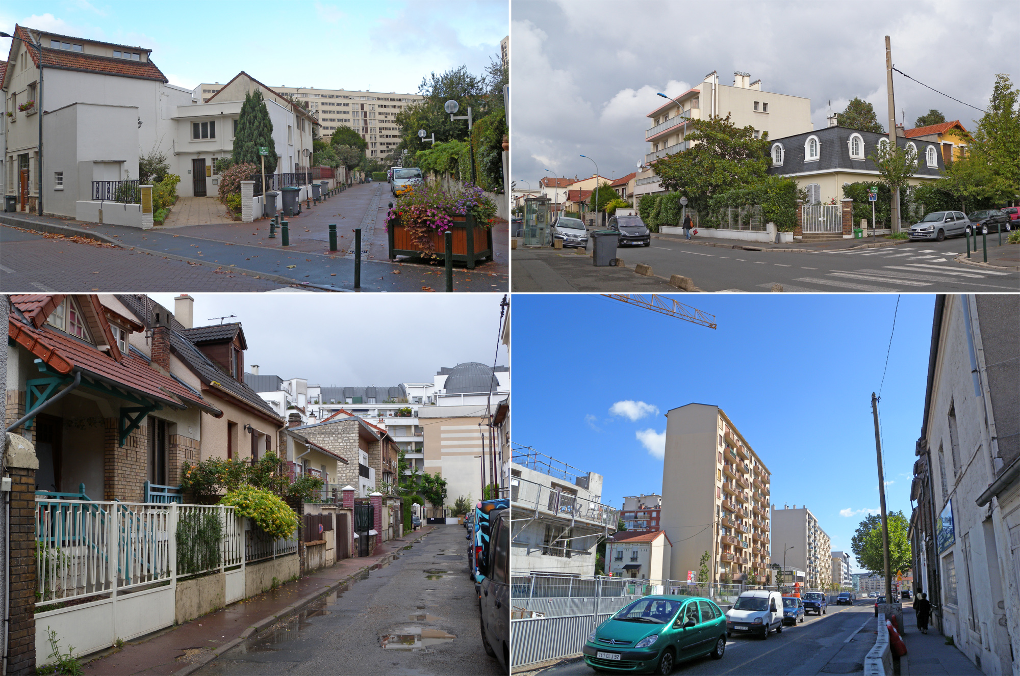 Bagneux, quartier « nord » (en haut), et Châtillon (en bas)