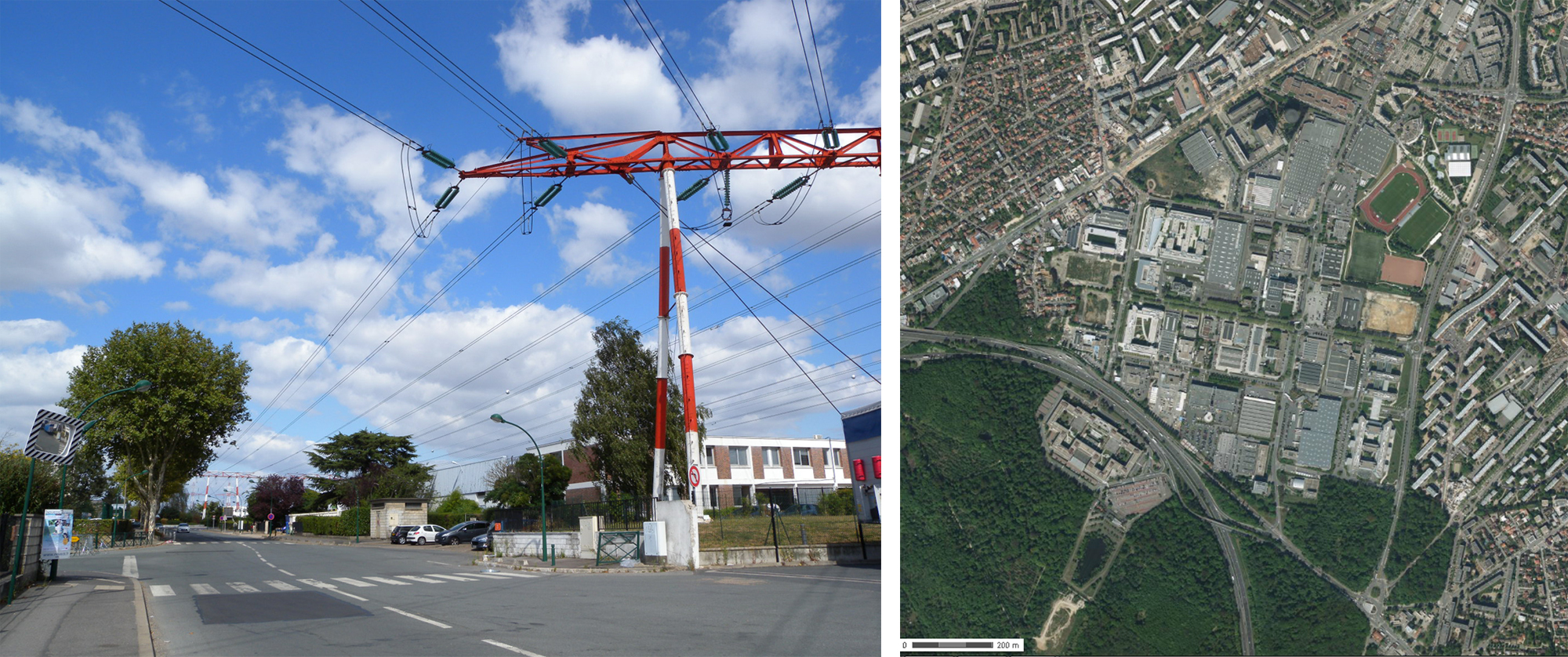 Zone d’activités du Plessis-Robinson, paysage perçu et vue aérienne