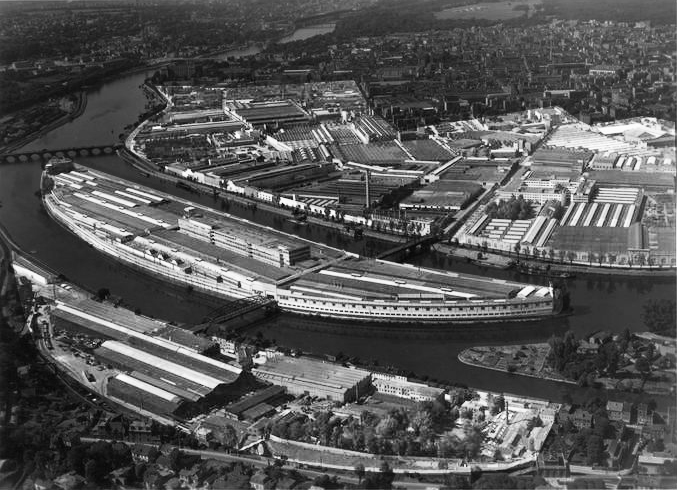 L'île Seguin et Billancourt en 1949