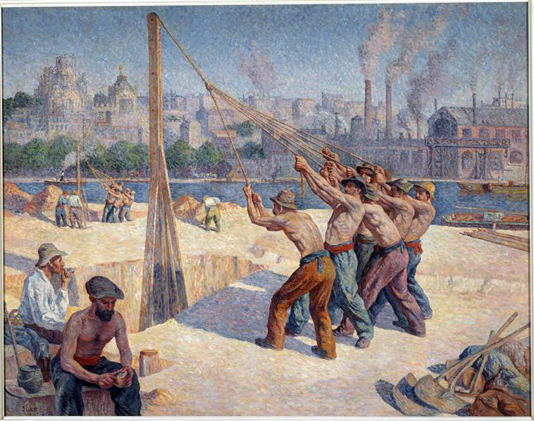 Maximilien Luce (1858-1941), Les batteurs de pieux, quai de la Seine à Billancourt, 1902-1903, Paris, musée d’Orsay