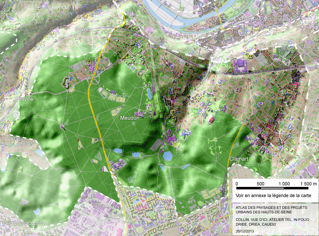 Carte de la sous-unité du Plateau et vallons de Meudon et Clamart