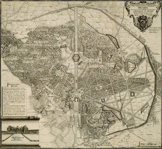Parc, jardins, château et bourg de Meudon… Nicolas de Fer, gravure, 1708