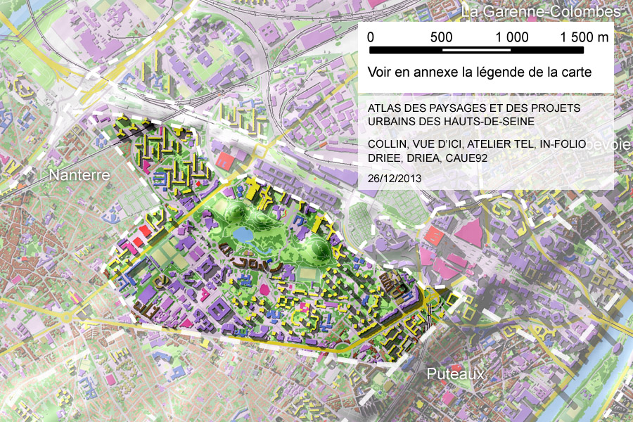 Carte de la sous-unité du Quartier du parc André Malraux à Nanterre