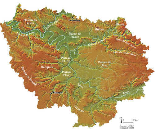 Les Hauts-de-Seine présentent les reliefs les plus marqués au sein de la petite couronne francilienne