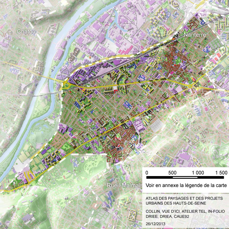 Carte de la sous-unité de la Plaine de Rueil-Malmaison et Nanterre