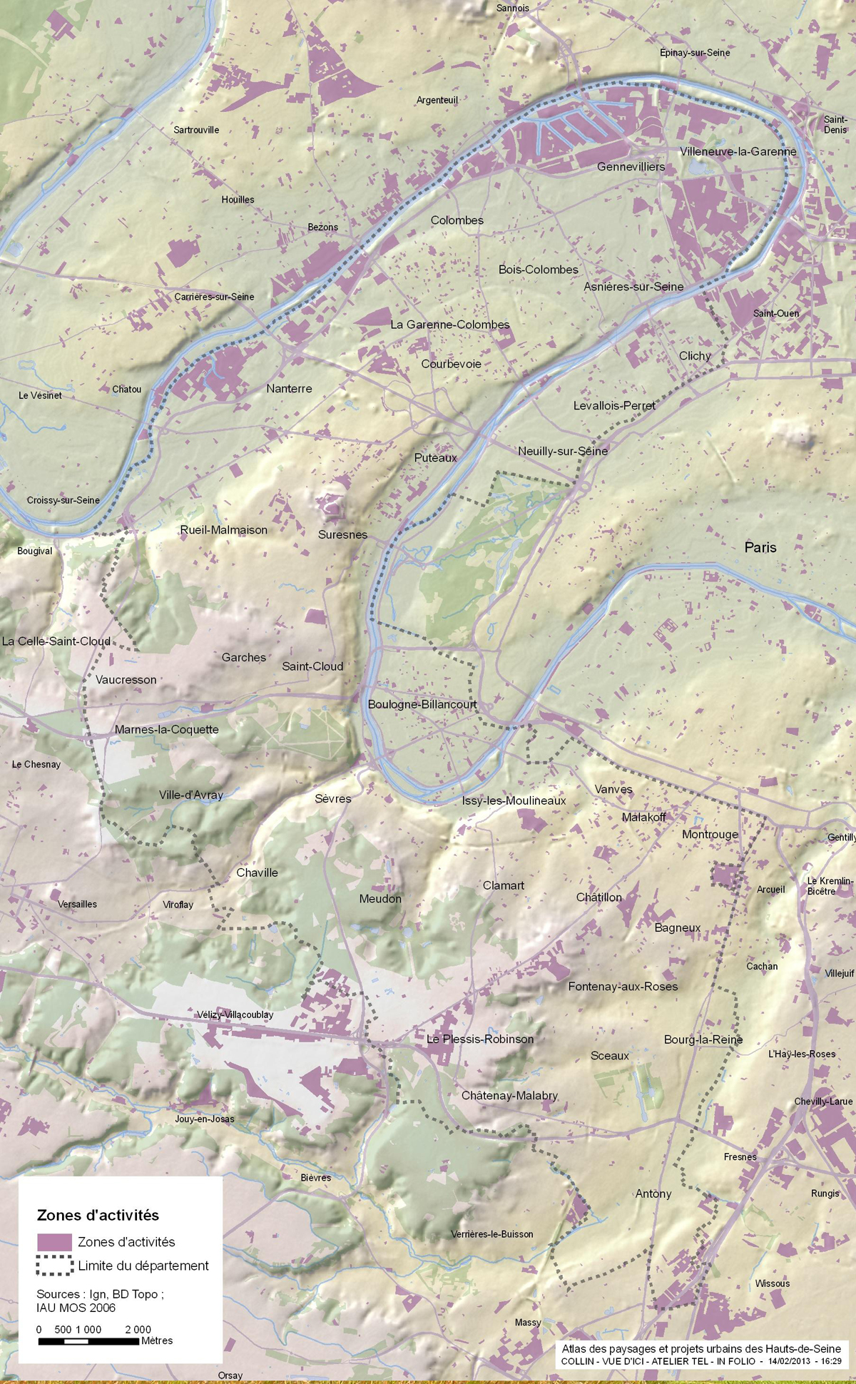 Carte de localisation des zones d’activité, 2013