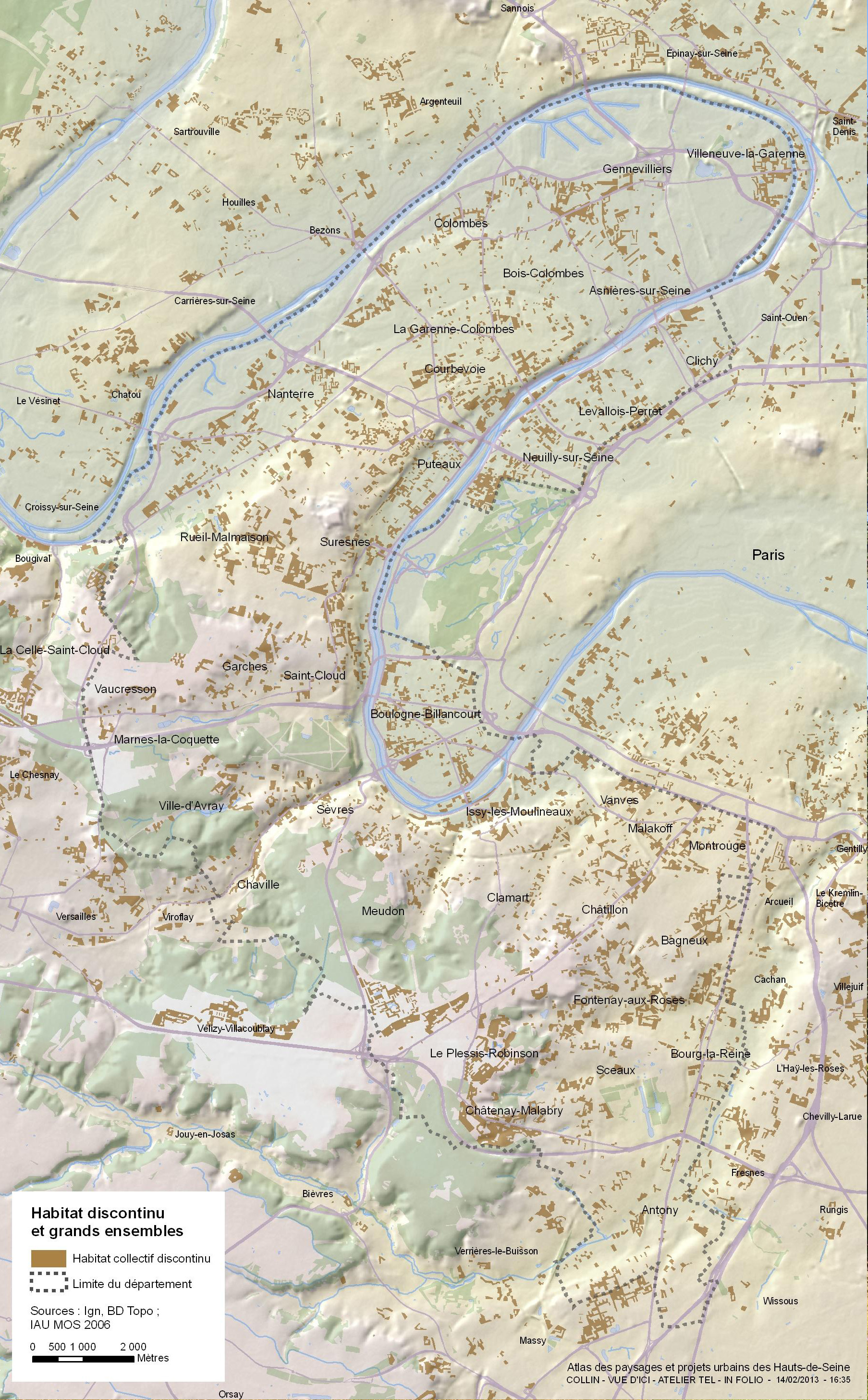 Carte de l’habitat discontinu et des grands ensembles, 2013