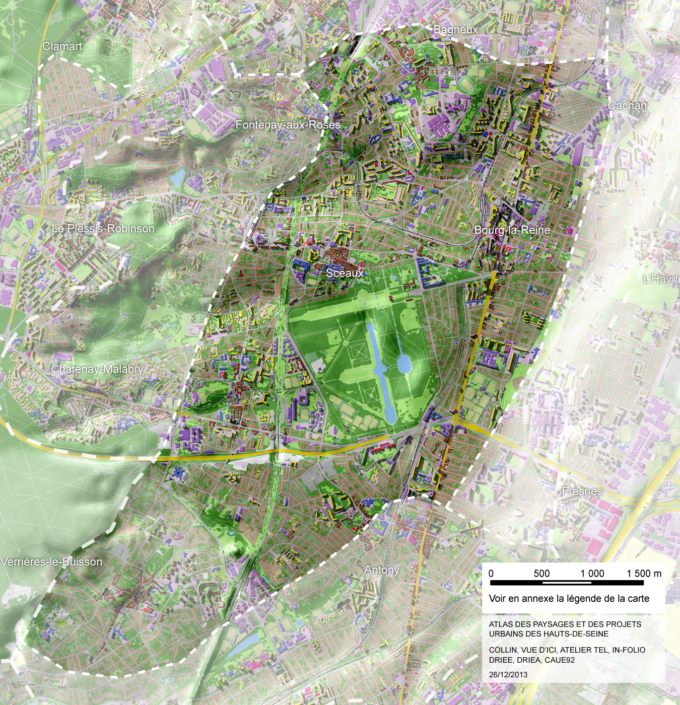 Carte de la sous-unité des Vallons de Sceaux