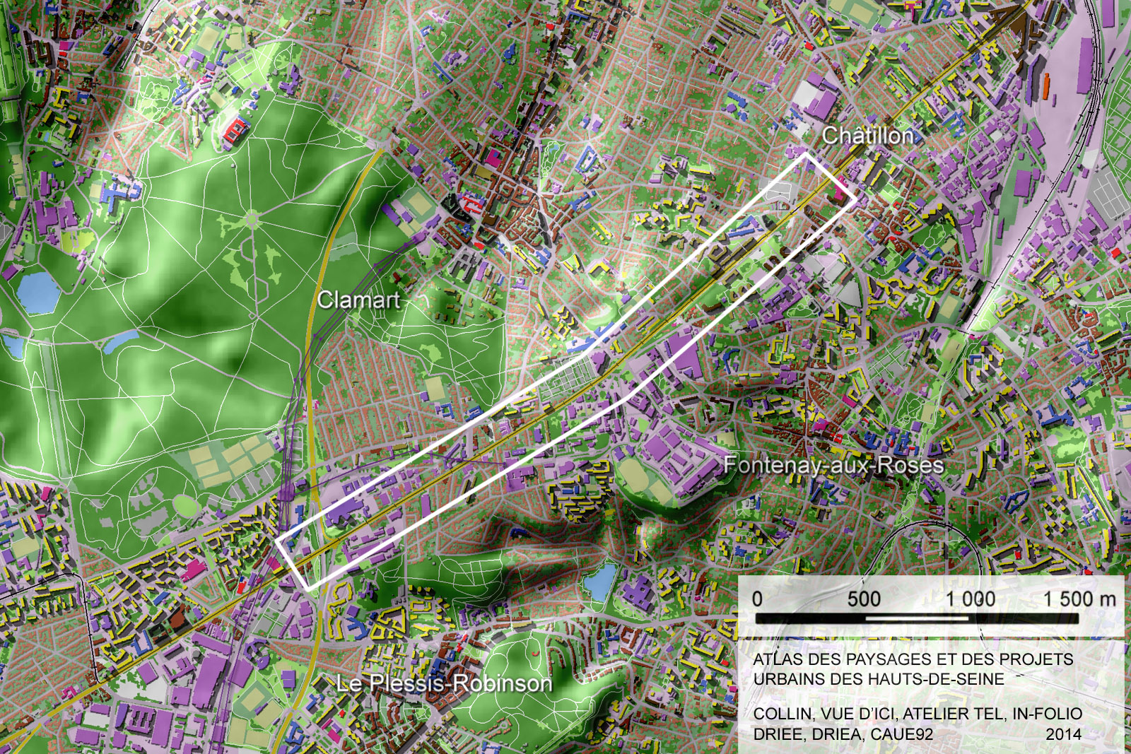 Carte de localisation de la route Départementale 906 et ses abords à Châtillon, Fontenay-aux-Roses et Clamart