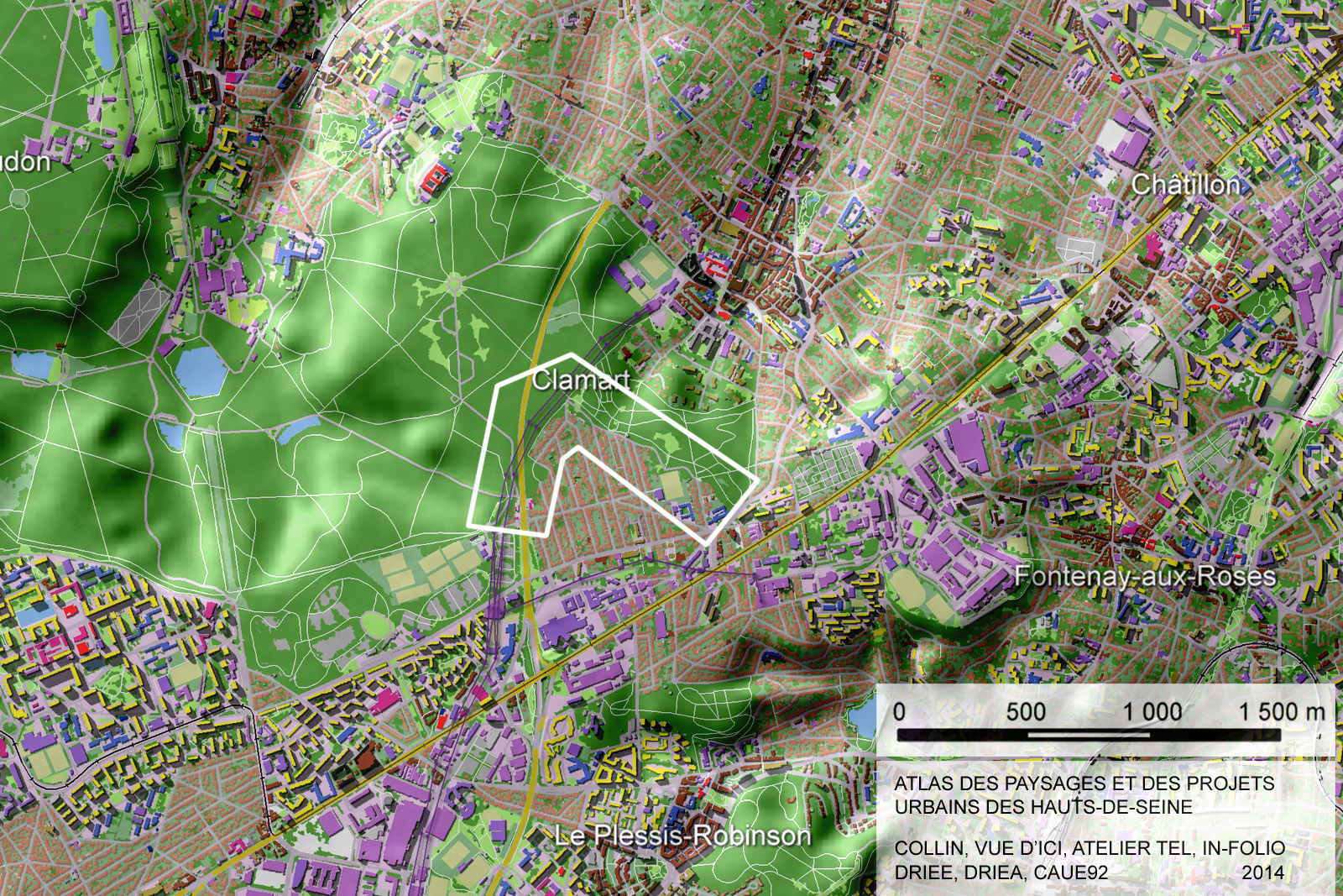 Carte de localisation des lisières du Jardin Parisien à Clamart