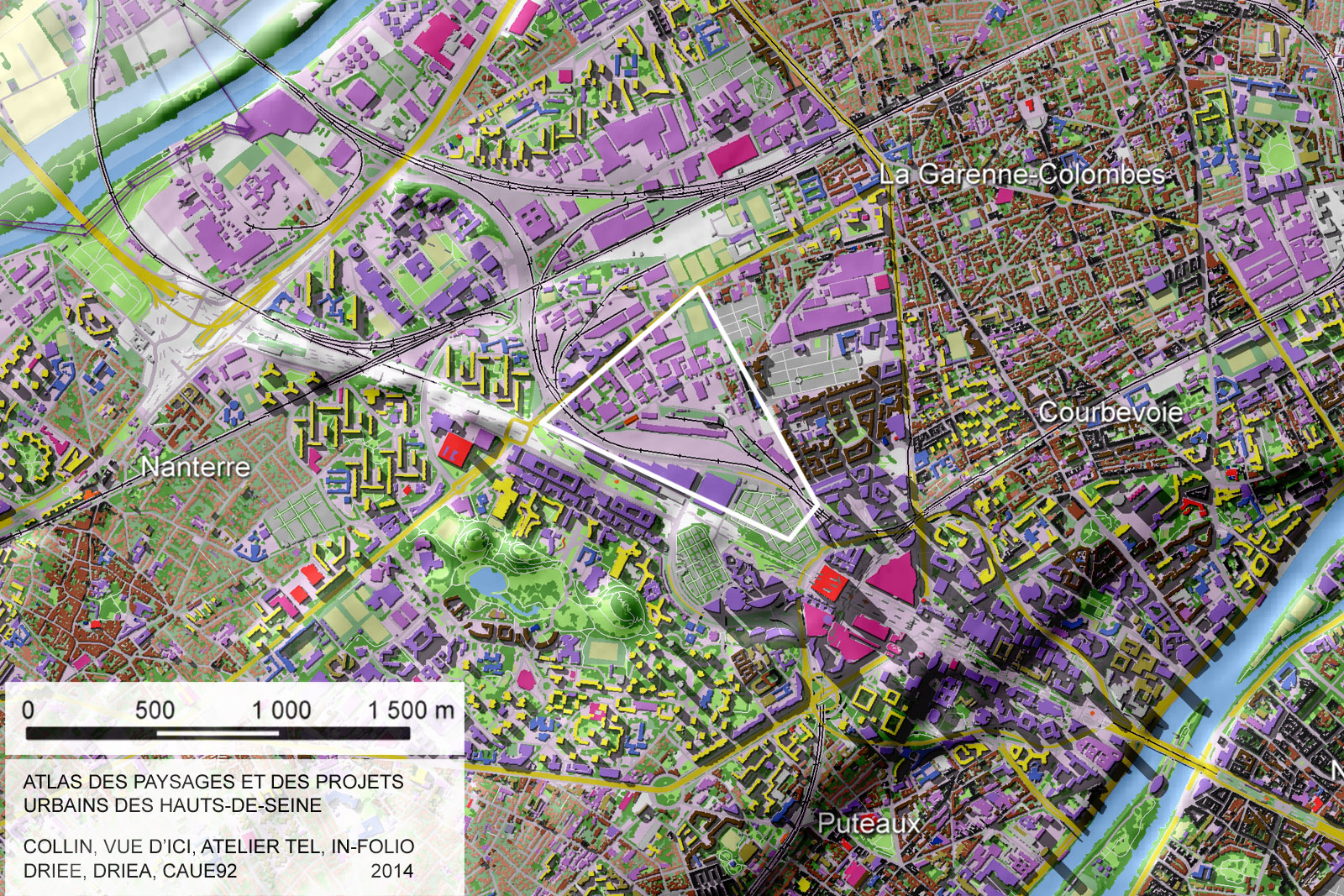 Carte de localisation des Groues, plan de référence du quartier de gare Nanterre-La-Folie