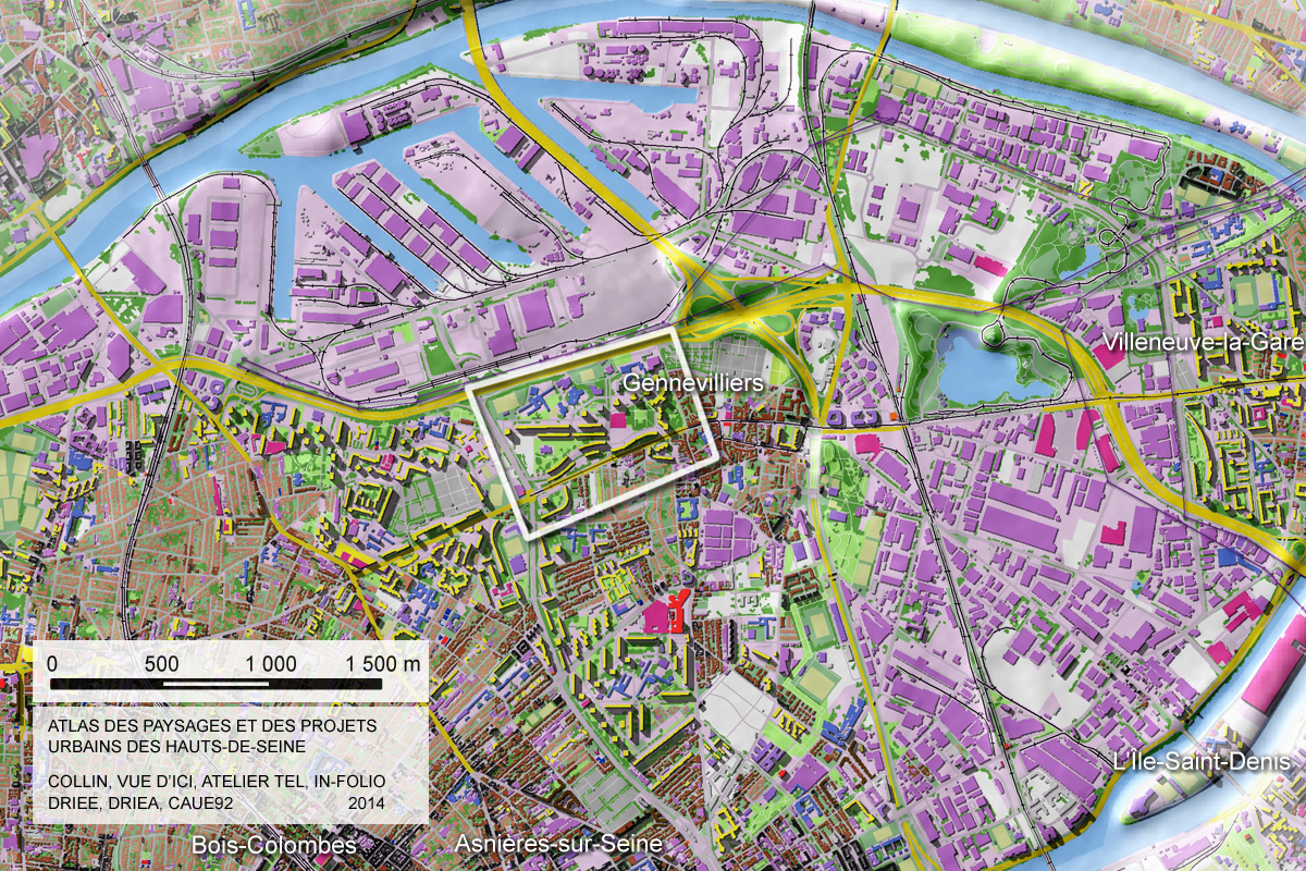 Carte de localisation de la cité du Luth à Gennevilliers