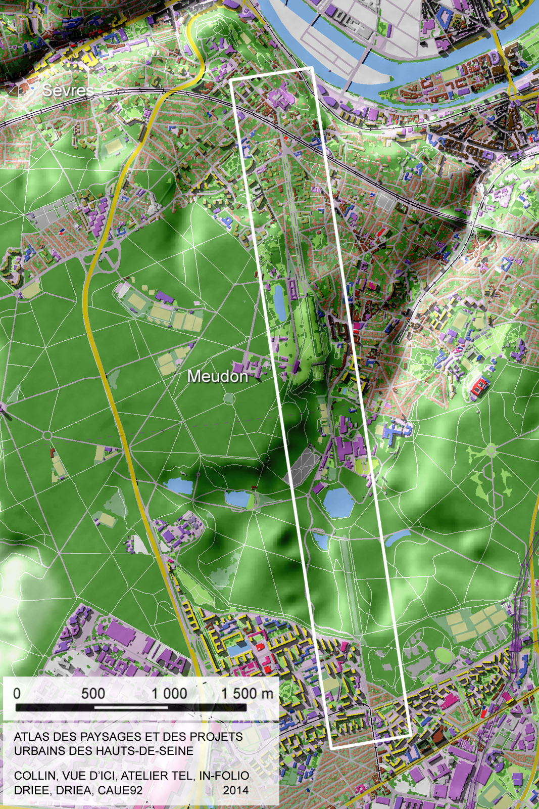 Carte de localisation de la perspective du château de Meudon