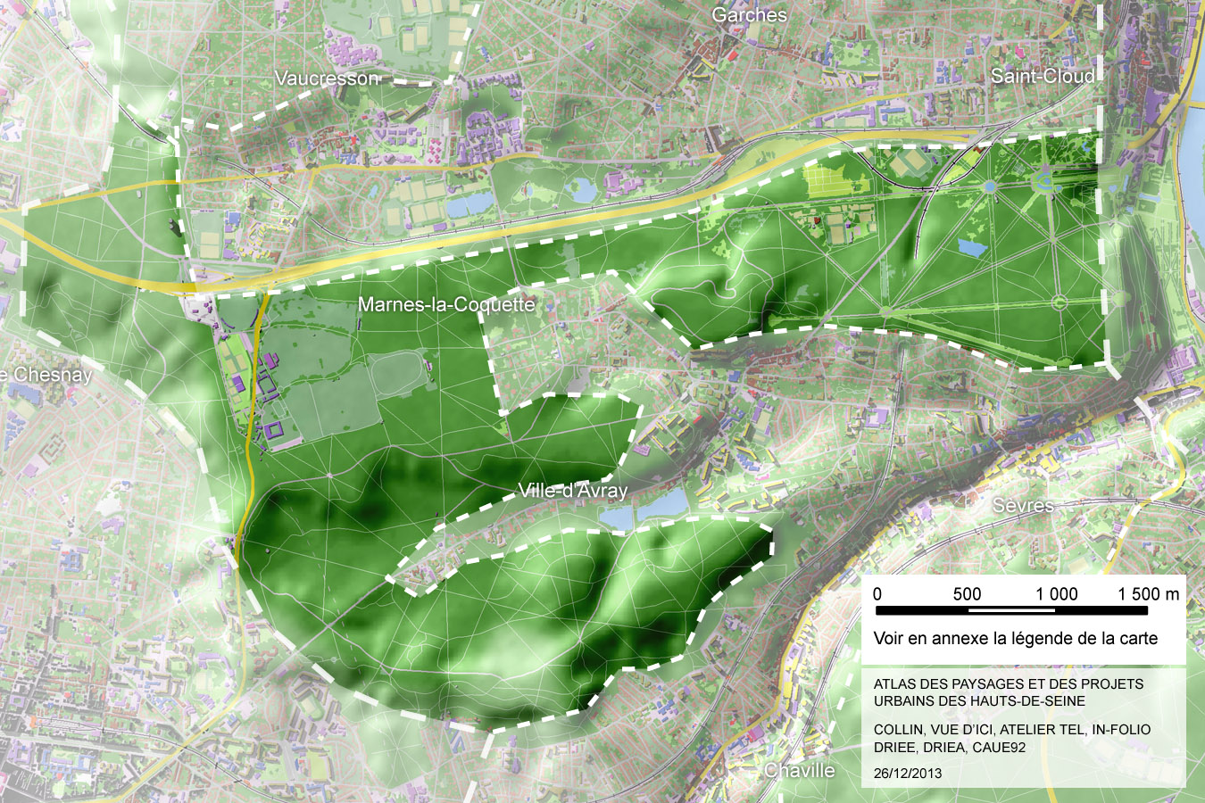 Carte de la sous-unité du Parc de Saint-Cloud et de la forêt de Fausses Reposes