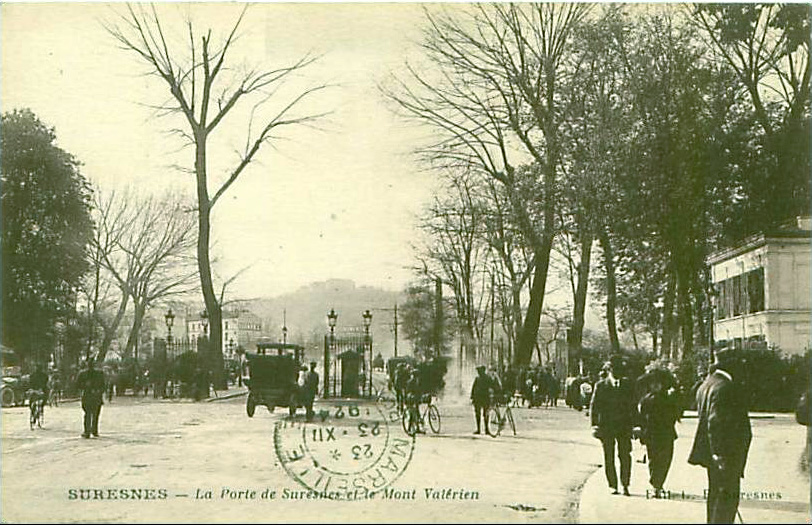 Suresnes, la porte et le Mont-Valérien, carte postale, collection particulière, années 1920