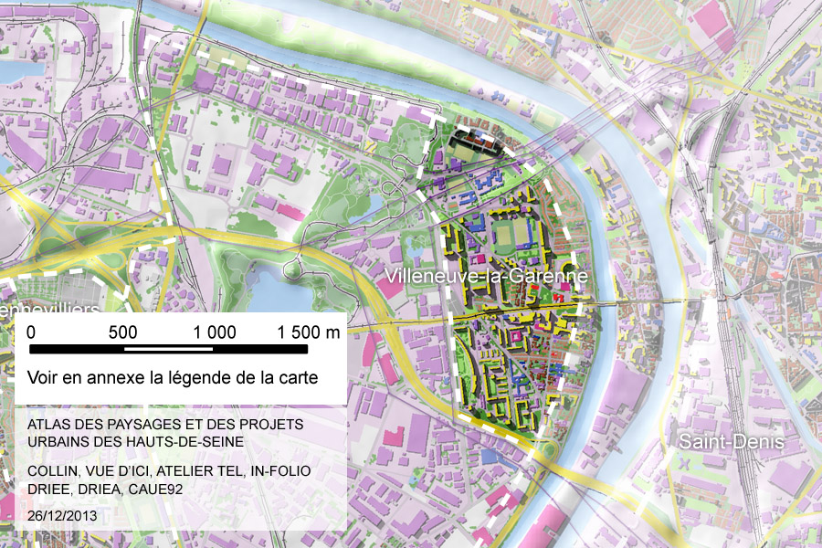 Carte de localisation de la coupe et des principaux axes (en jaune)